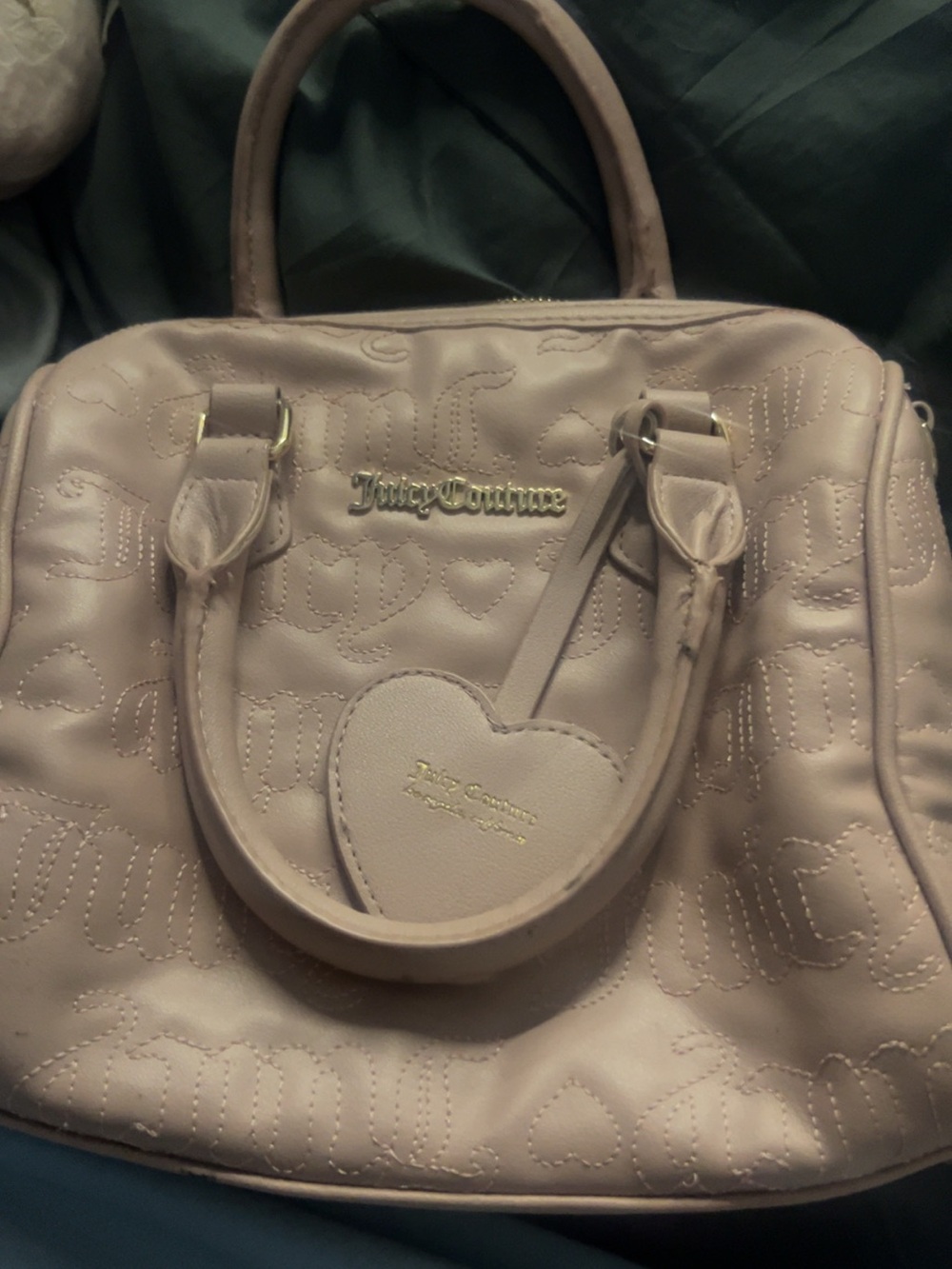 Juicy Couture Blush Quilted Heart Satchel